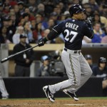 Why didn't Carlos Gomez getting the same attention for MVP that Mike Trout gets?  Photo Denis Poroy/Getty Images via zimbio.com